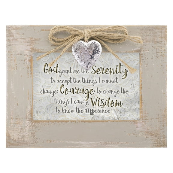 God Grant the Serenity to Accept Natural Taupe Jewelry Music Box Plays Amazing Grace