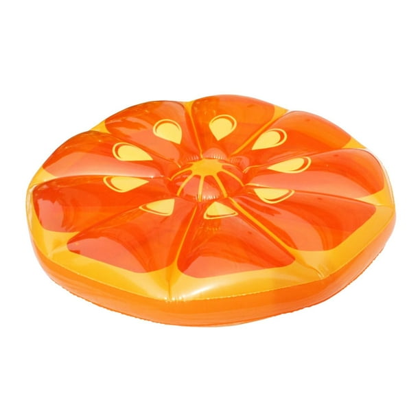 49" Inflatable Orange Fruit Slice Swimming Pool Island Lounger Raft
