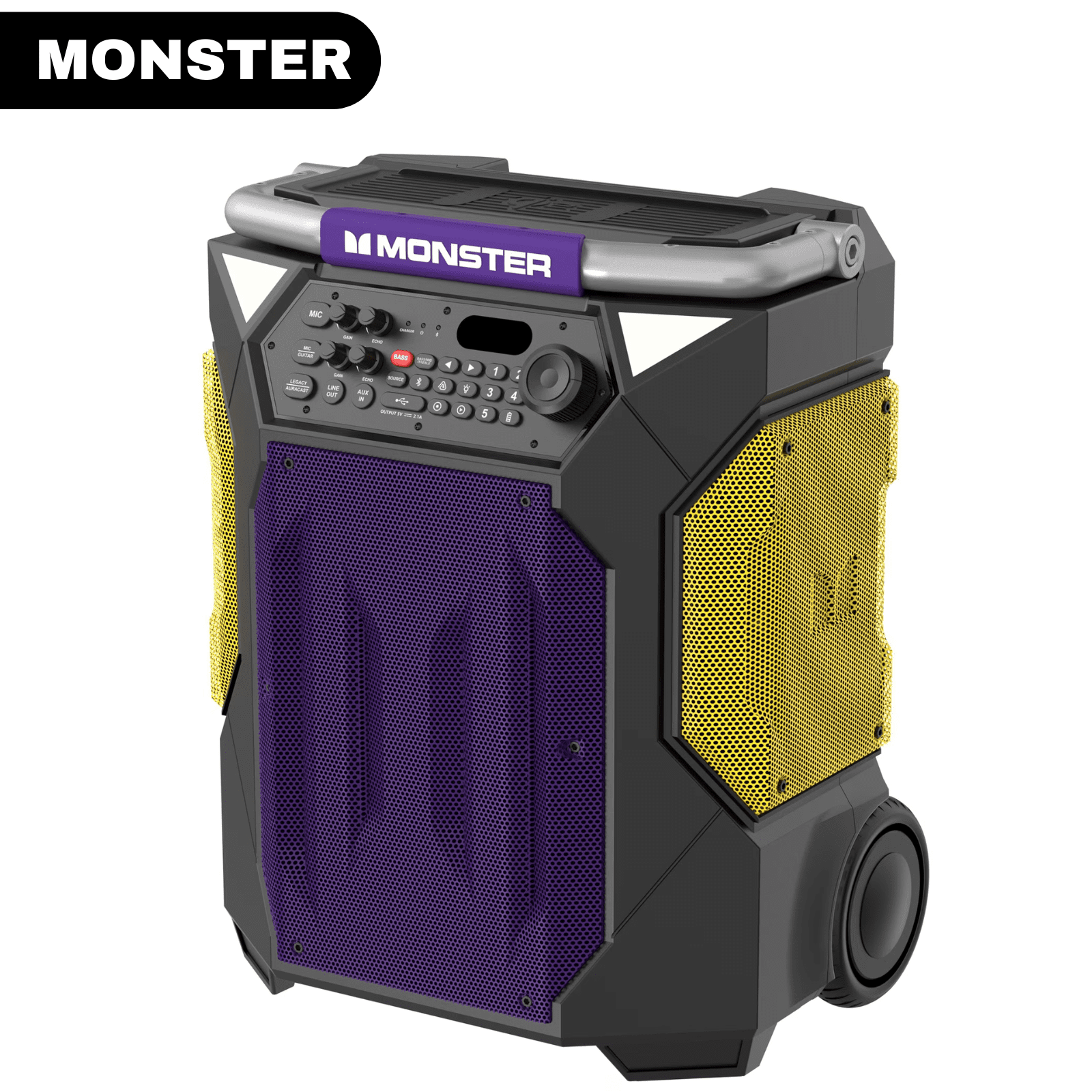 Monster Rockin' Roller Sport Portable Indoor/Outdoor Bluetooth Speaker, Purple/Gold