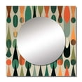 thumbnail image 2 of Designart "Retro Abstract Drops X Nostalgic Patterns" Modern Geometric Square Mirror Wall Decor Modern - Large Multi-Color Square Bathroom Mirror - Square Printed Wall Mirror Art, 2 of 5