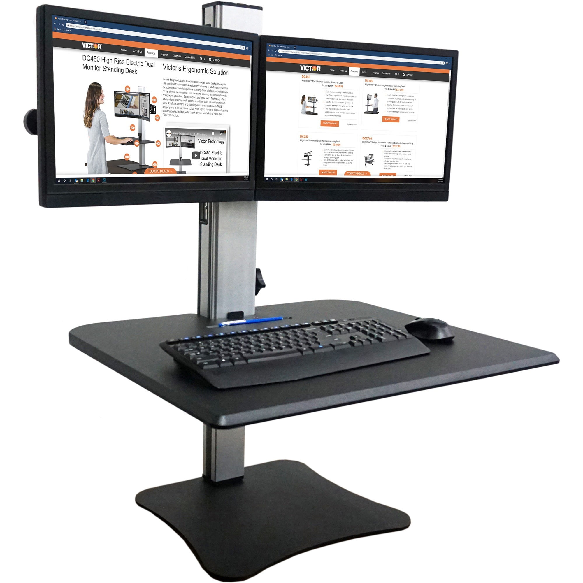 Victor, VCTDC350A, DC350 Dual Monitor SitStand Desk Converter, 1 Each