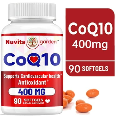 High Absorption CoQ10 400mg, Gluten Free, Vegan, Naturally Fermented, Heart Health, Energy Production,90 Veggie Softgels