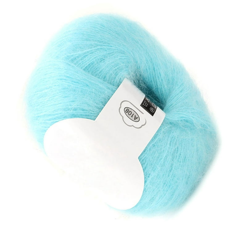 Soft Thin Angora Mohair Yarn Long Wool Knitting Yarn with A Crochet for  Garments Scarves Sweater Shawl Hats and Craft Projects,26g/Roll [Blue] 