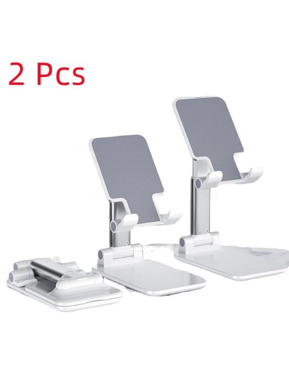 Foldable Adjustable Stand with Anti-Slip Cushion, White, 2 Total Count, 2 Pack