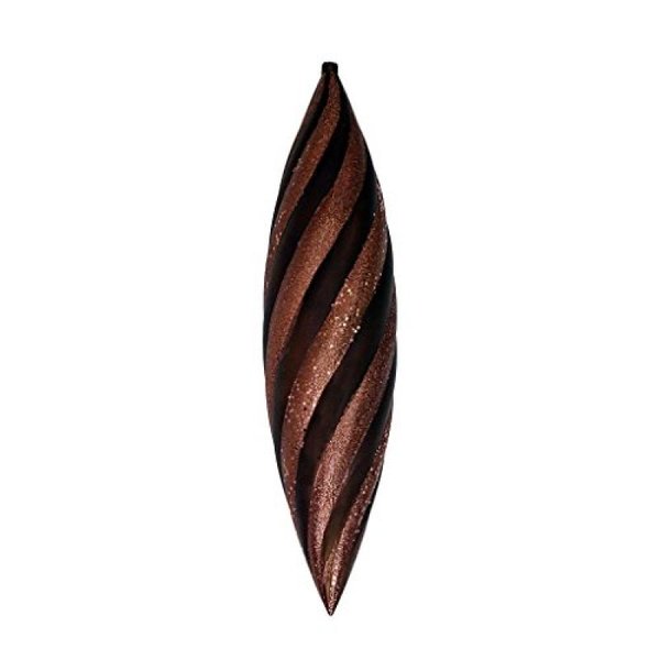 Vickerman 25" Chocolat Mat Incassable Tourbillon Goutte avec Paillettes et Paillettes Assorties