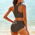 thumbnail image 5 of XEGLSBU Swimsuits for Women Bikini Coverage Women Print Bikinis Swimsuit High Waist Bikini Set 2Pcs Beach Bathing Suit Swimwear Coffee Size XL, 5 of 7