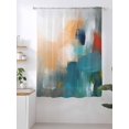 thumbnail image 2 of Sheer Curtains 63 Inch Length, Oil Painting Semi Sheer Curtains Light Filtering Window Treatment, Colorful Modern Abstract Graffiti Art Privacy Voile Drapes for Living Room Bedroom 52x63 Inch, 2 of 7