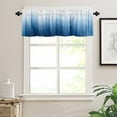 thumbnail image 2 of Blue Ombre Stripe Kitchen Valances for Windows 60x18 Inch Kitchen Curtains Valances Rod Pocket Abstract Art Gradient Watercolor Bathroom Window Valances for Window Treatment Decor, 2 of 6