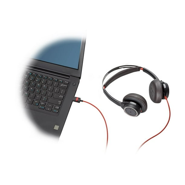 Poly Blackwire 7225 - Headset - on-ear - wired - active noise canceling -  USB - black - Certified for Microsoft Teams