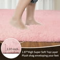 thumbnail image 2 of Solid Color Fluffy Rugs, Non-slip Soft Shaggy Floor Carpet Mats & Rugs for Room Decor, Washable Non-slip Modern Area Rug, Modern-style Decorative Carpets for Home Livingroom Bedroom, Pink, 2 of 9