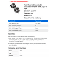 thumbnail image 2 of Front Wheel Hub Assembly Set - Compatible with 2000 - 2008 Jaguar S-Type 2001 2002 2003 2004 2005 2006 2007, 2 of 2