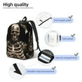 thumbnail image 4 of Honeii Cyber Skeleton With Tattoos Print Canvas College Laptop Backpack, Durable Rucksack Travel Notebook Bag School Backpack Book Bag for Men Women-Small, 4 of 7