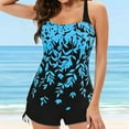 thumbnail image 2 of Clearance! Hontri Tankini Swimsuits for Women Print Women's Digital Set Swimsuit Split Beach Large Bikini Suspender Swimwears Tankinis Set Bathing Suit for Women Blue,L, 2 of 5