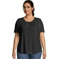 thumbnail image 2 of Women's Plus Shirred Scoopneck T-shirt, 2 of 2