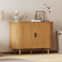 47" Fluted Sideboard Buffet Cabinet,Storage with Sliding Doors & Adjustable Shelf, Modern Accent Console Table Coffee Bar for Living Room, Kitchen, Dining Room, Entryway