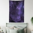 thumbnail image 3 of Galaxy Tapestry, Celestial Stars in Night Sky Stardust in Clouds Magical Fantasy World of Space, Wall Hanging for Bedroom Living Room Dorm Decor, 60W X 80L Inches, Black Navy Blue, by Ambesonne, 3 of 5