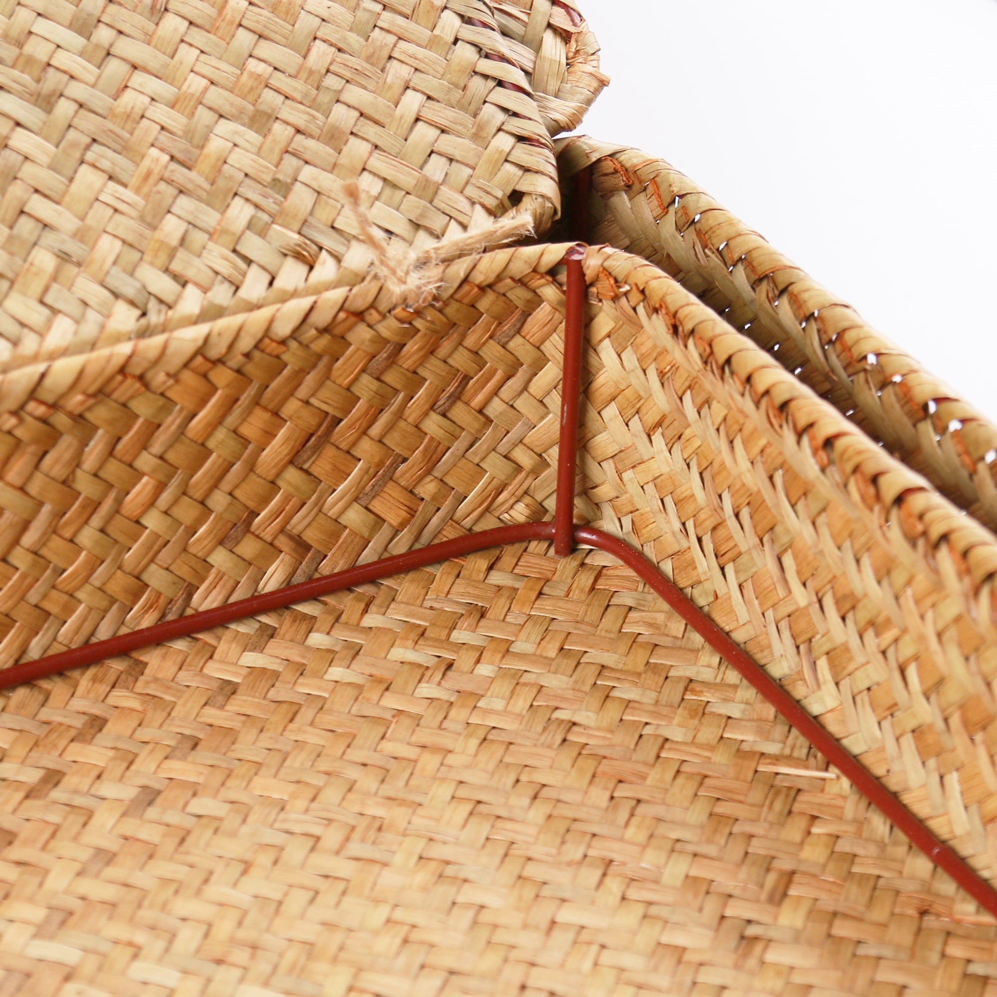 BlueMake Shelf Baskets with Lids Wicker Storage Baskets for Shelves Organizing Natural Seagrass Rattan Woven Organizer Boxes Boho Home Decor Set of 2
