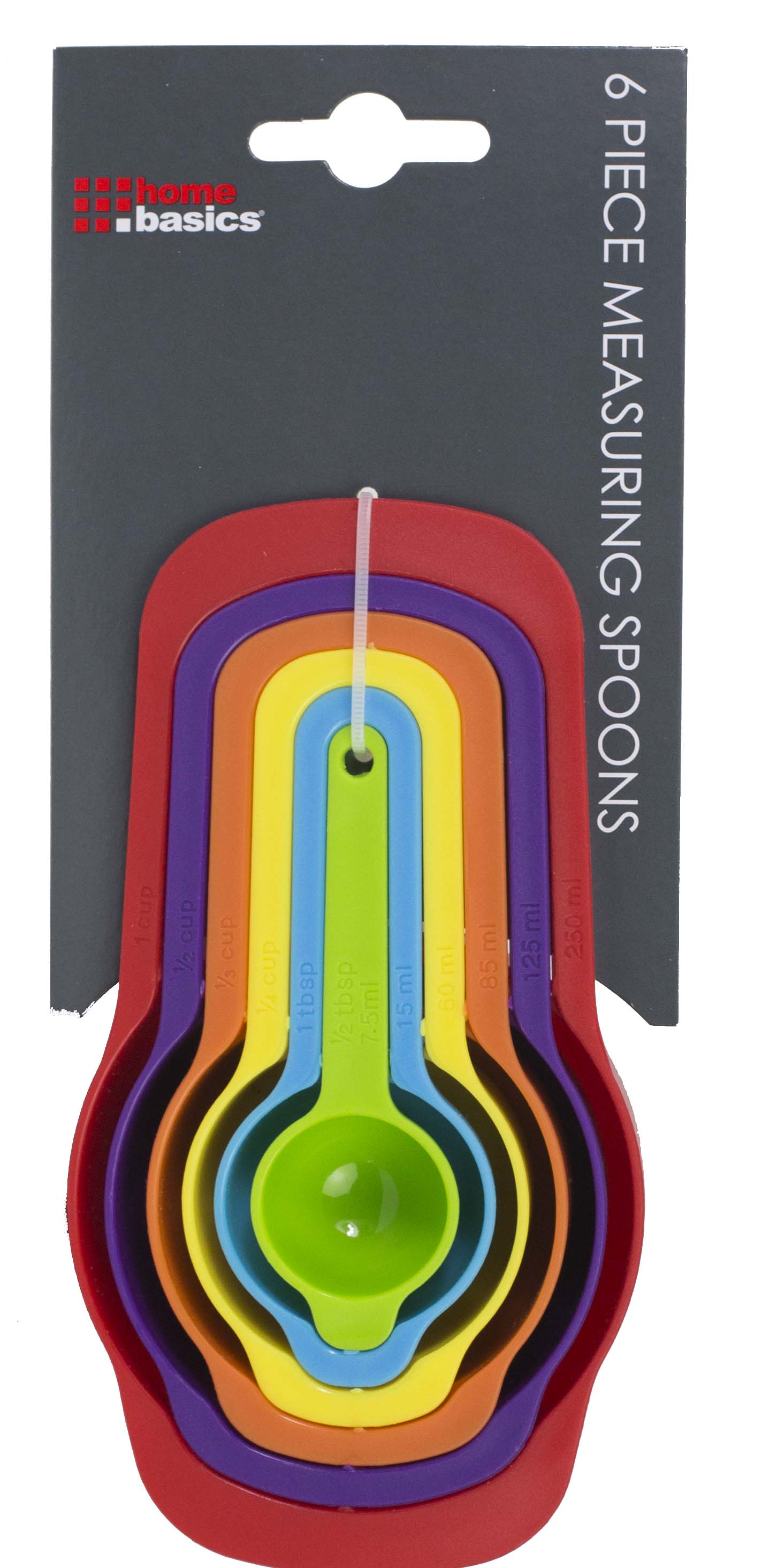 6 Piece Plastic Measuring Cup Set, MultiColored