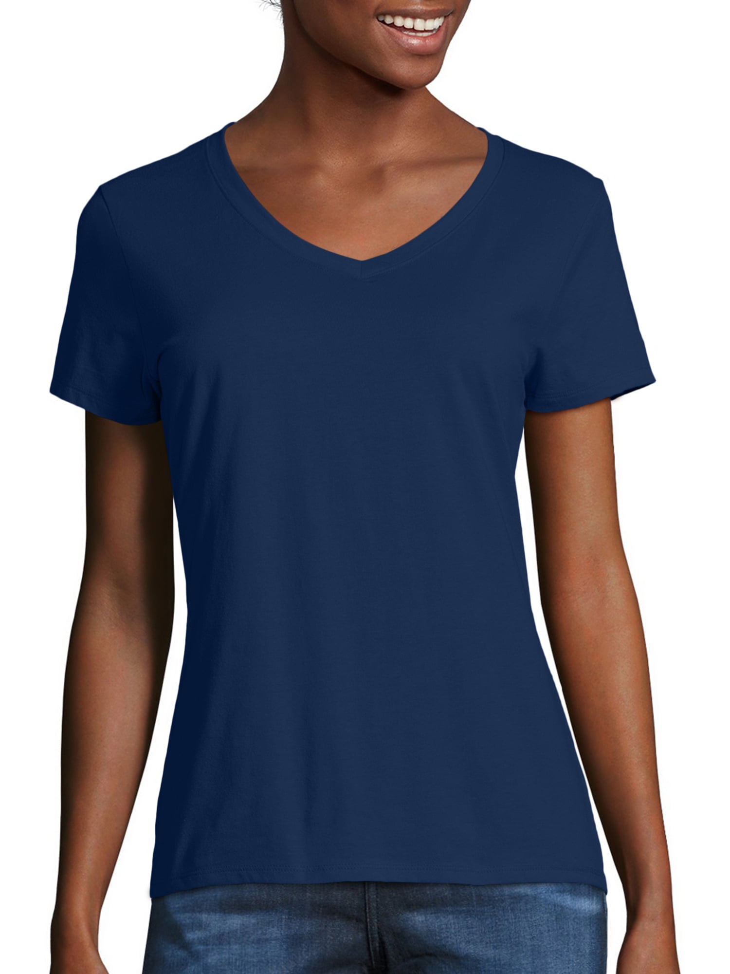 hanes slim fit v neck walmart