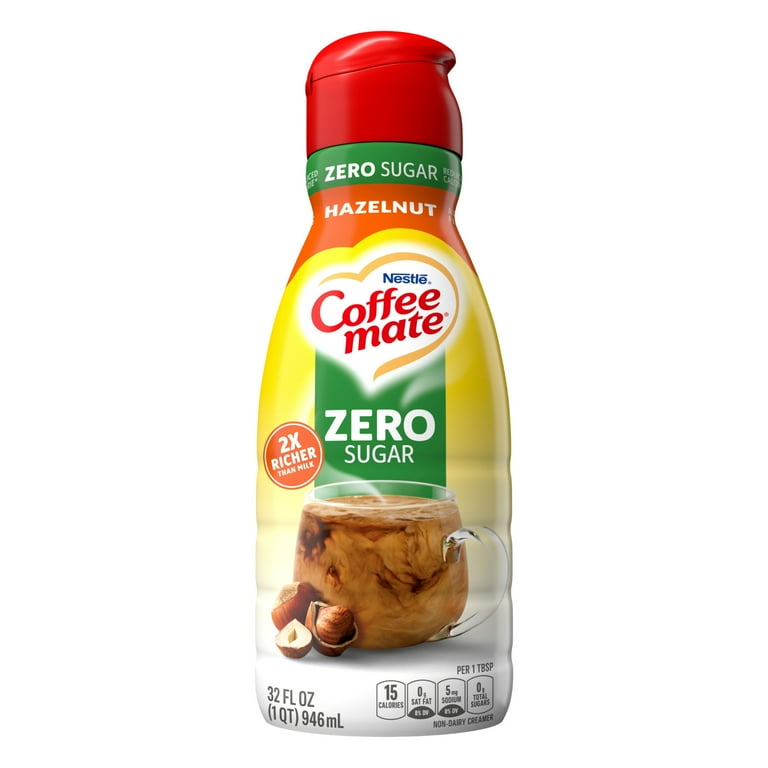 Nestle Coffee Mate Zero Sugar, Hazelnut Flavored Liquid Coffee
