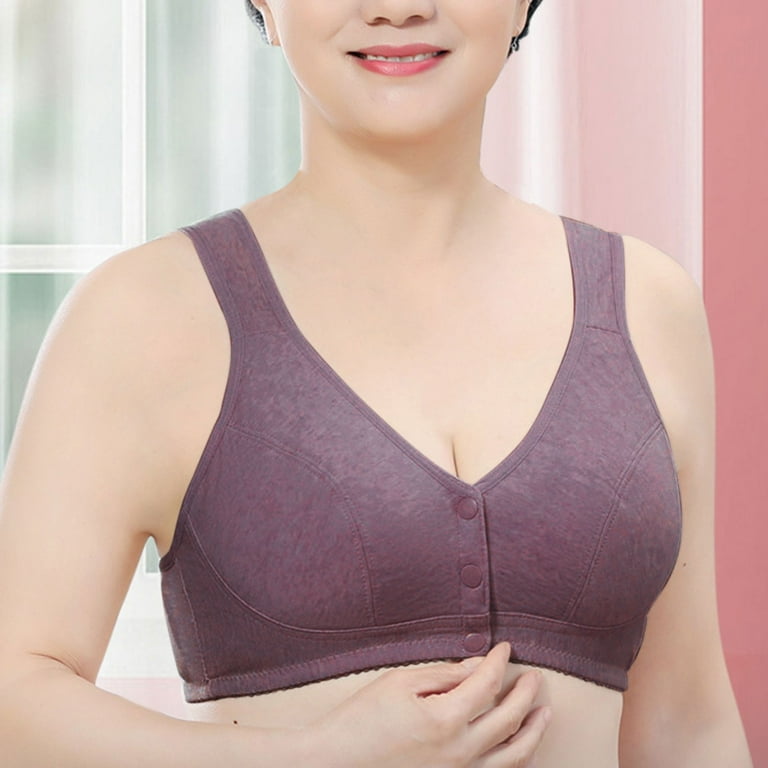 2pcs Cotton Front Closure Bra Post Surgical Bras for Middle-Aged