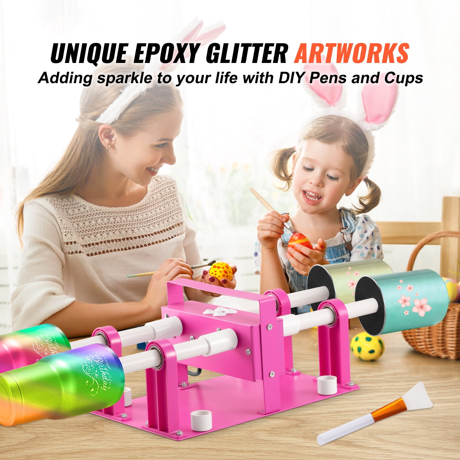 BENTISM 4 Cup Turner Multi Tumbler Spinner Four-Arm Crafts for Glitter Epoxy DIY