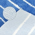 thumbnail image 4 of Alfombra de baño REGALWOVEN a rayas, suave y esponjosa, antideslizante, tapete absorbente de agua para bañera, ducha azul 16" x 24", 4 of 6