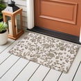 thumbnail image 5 of Farmhouse Brown Entryway Rug 2x3 Area Rug Washable Indoor Doormat Small Bathroom Rugs Non-Slip Low Pile Accent Throw Rugs Vintage Flower Leaf Botanical Plant Floor Carpet for Kitchen Bedroom Entrance, 5 of 9