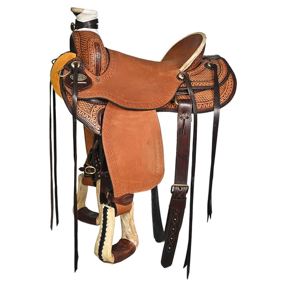 17 In Western Horse Saddle American Leather Wade Roping Brown Hilason