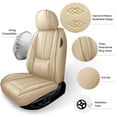 thumbnail image 4 of Fit for Volvo 98% Car Models,Full Set(With Two Pillows)Leather Seat Cover for Cars,Anti-slip Soft Car Seat Protectors(Beige), 4 of 6