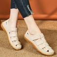 thumbnail image 6 of Hopeusnice Women's Sandals Non-Slip Breathable Thick-Soled Heel Soft Trendy Closed-Toe Sandals Pu Summer And Fall Shoes for Beach Round Toe Moisture-Wicking Walking Shoes Beige 37, 6 of 9