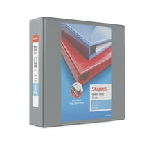Staples Heavy-Duty 3-Inch D 3-Ring View Binder Gray (26368) 976043
