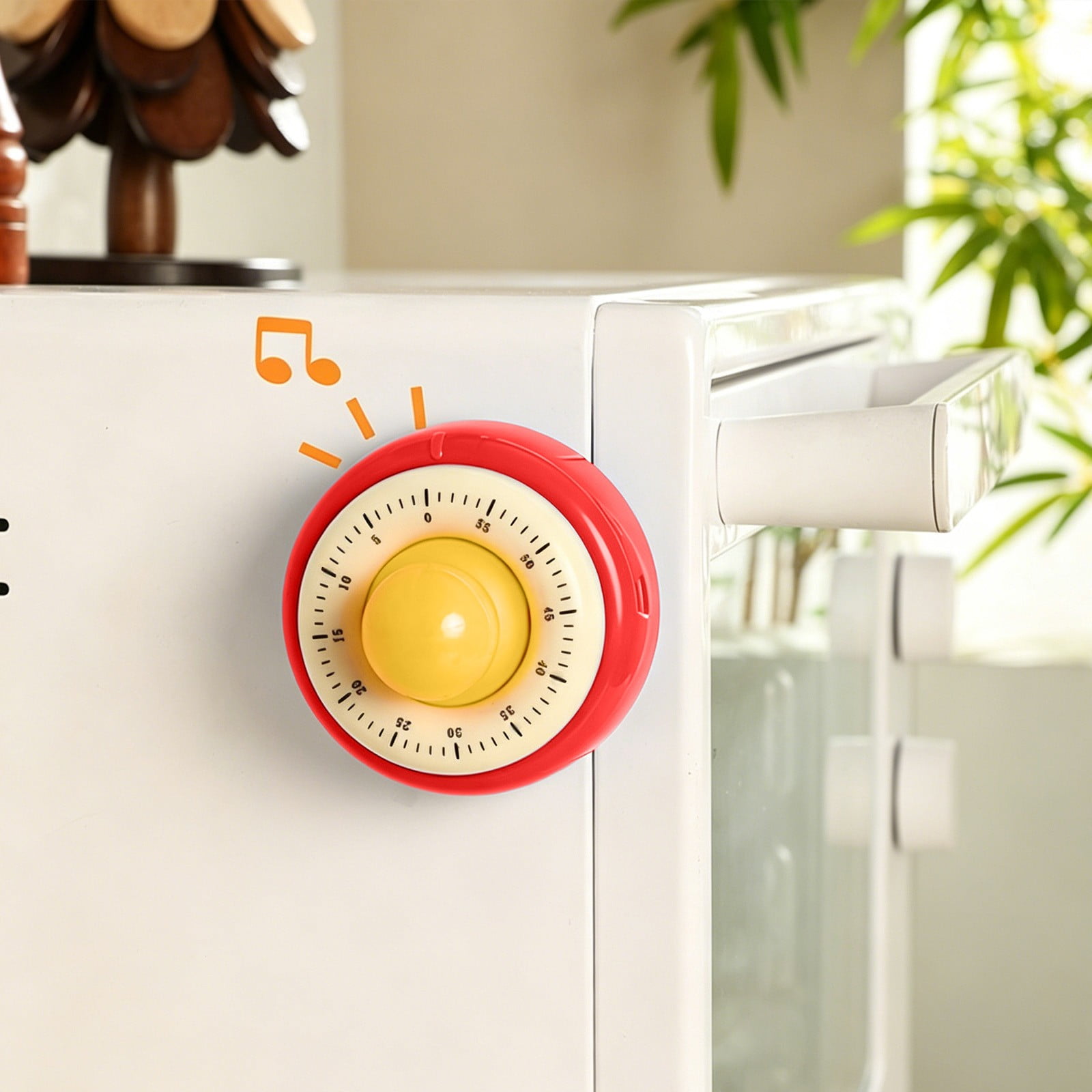 Magnetic Kitchen Timer Mechanical Visual Countdown Timer for Cooking Baking Study with Loud and Fridge Magnet Back