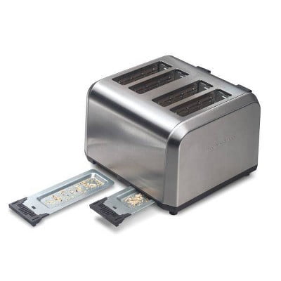 4 Slice Toaster Brushed Stainless Steel : Automatic Shut-Off, 1500W, Double Toaster, Silver