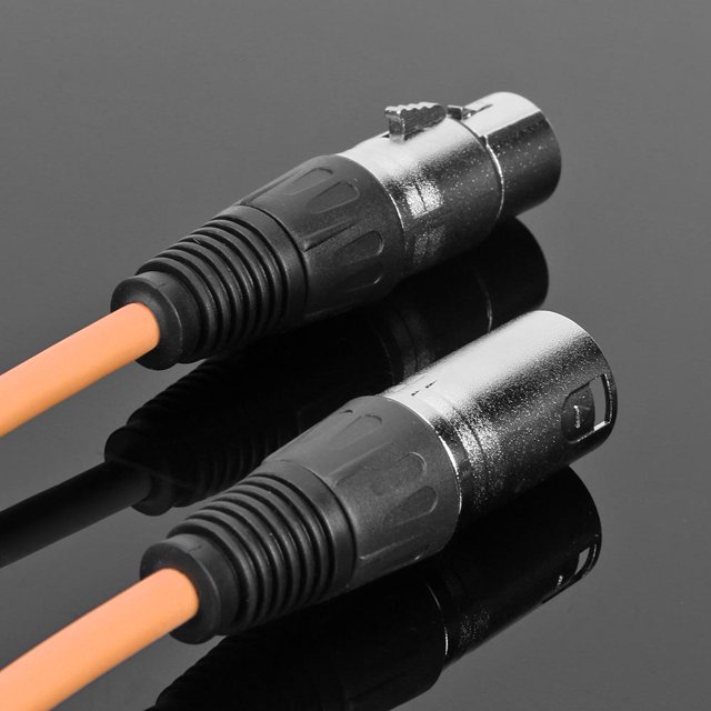 Cable XLR de 3 Pines 1 m Likrtyny Macho a Hembra Micrófono Blindado Naranja