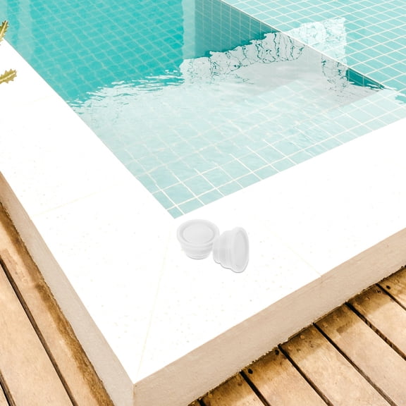 GARVALON Pool Ladder Bumpers 2Pcs White Rubber Nonslip Safety Guard for Swimming Pool Accessories 2.3x2.3x1.3in