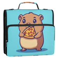 thumbnail image 2 of Water-Resistant 3-Ring Binder Organizer with Multiple Pockets Zipper Binder Bag for Office Cute Capybara, 2 of 8