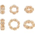 thumbnail image 6 of 20Pcs 2 Sizes Flower Spacer Beads 18K Gold Plated Cubic Zirconia Floral Daisy 3D Metal Loose Beads for Jewelry Making DIY Crafts Bracelets Clear DIY, 6 of 6