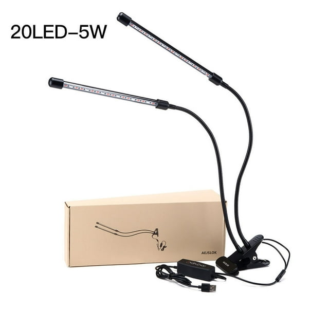 fastboy Lampe de Culture à LED 5V USB pour Plantes avec Clip de Bureau Tube Unique 20LED 5W