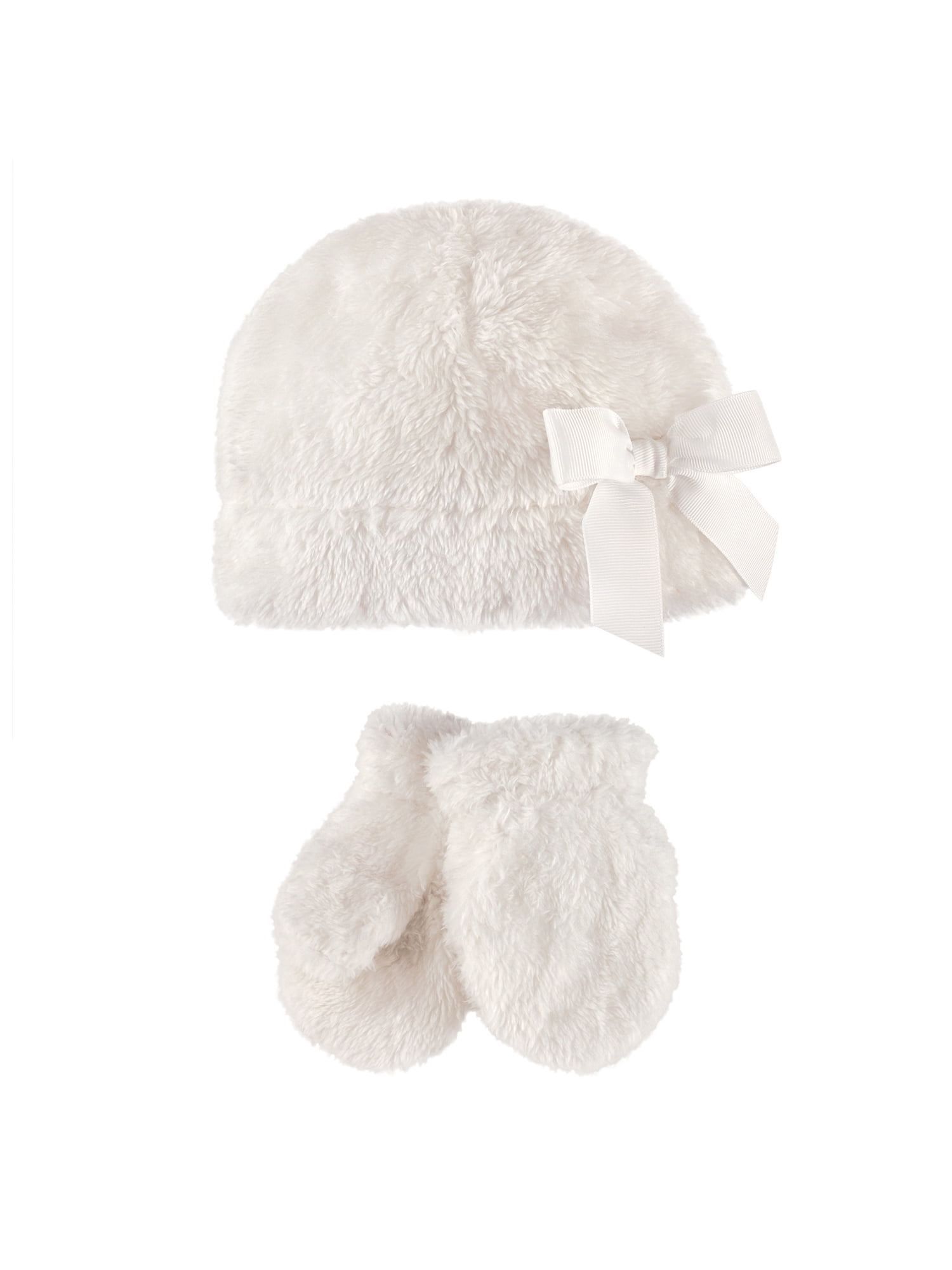 Hudson Baby Girl Sherpa Hat & Mittens 2pc Set
