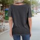 thumbnail image 3 of Tops de Corta con Cuello en V Gris Oscuro XL, 3 of 4