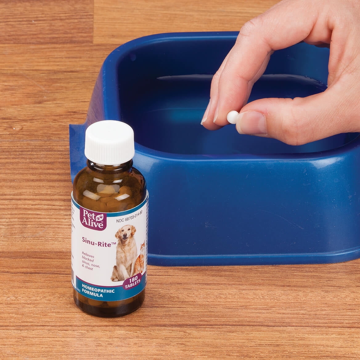 PetAlive Sinu-Rite Cat and Dog Nasal Congestion Relief - Homeopathic Tablets - Supports Cat Sinus Congestion, Runny Nose, Facial Pressure - Sneezing and Respiratory Support - 2 Pack, 360 Count