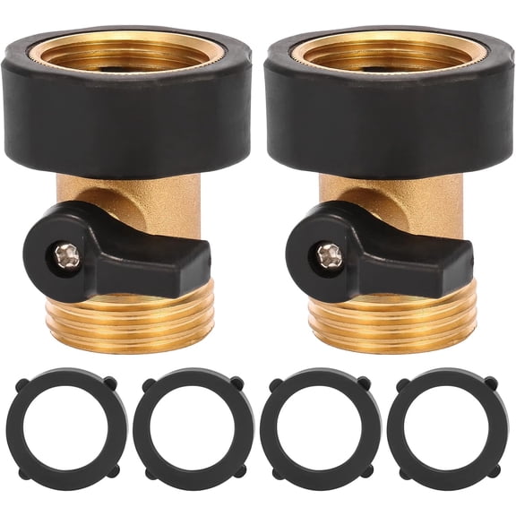 Brass Garden Hose Shut Off Valve Heavy Duty 3/4 Inch Water Control 2 Pack