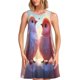 thumbnail image 1 of Easygdp Heart Sky Bird Couple para Vestido Transpirable de Mujer, Vestido Suelto de Manga Corta con Pliegues y Bolsillos para el Verano, 1 of 7