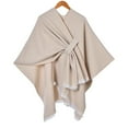 thumbnail image 2 of Dwellite Pashmina Shawl Wraps for Women, Shawls and Wraps for Evening Dresses Solid Color Wool Blend Shawl Dressy Khaki, 2 of 3