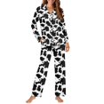 thumbnail image 2 of FOR U DESIGNS Cow Print Women's Pajamas Long Sleeve Pants 2PCS Size 3XL Sleepwear Button Down Loungewear Soft Pjs Long V-neck Tops for Women Button Nightwear, 2 of 7