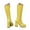 Yellow, variant on Platform Knee High Boots for Women Square Toe Chunky Block Heeled Leather Stretchy Knee Length Booties