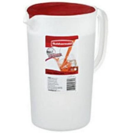 - Gallon Covered Pitcher Clear Frost With White Lid Only One