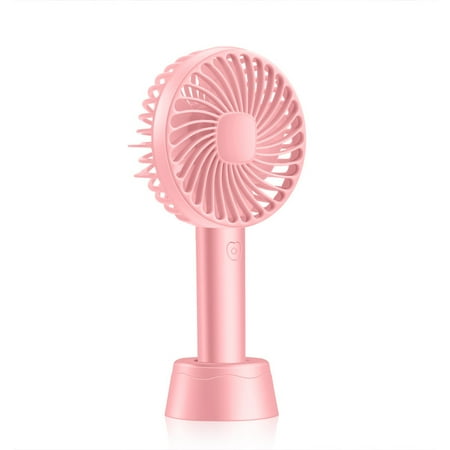

Handheld Fan Portable 1200mAh Mini Hand Held Fan with USB Rechargeable Battery 3 Speed Personal Desk Table Fan with Base 4-5 Hours Operated Small Makeup Eyelash Fan for Girls Women Outdoor (Pink)