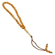 Hijaz 33 Count Tranlucent Orange and Brown Marbled Design Islamic Rosary Prayer Bead Tasbih